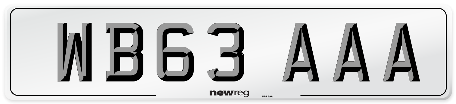WB63 AAA Number Plate from New Reg